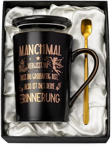 Geburtstag Dankeschön Geschenke für Mann, Geschenk Männer, Herren Tasse | Einzigartige Inspirierende Schwarz Keramiktasse mit Golddruck, Lustige Bester Geschenk für Ihn, Freund, Ehemann, Geschenkbox