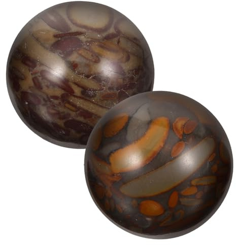 FRCOLOR Balones de Fitness de Mano de Piedra 25 Mm 2 Piezas Bolas de Masaje Portátiles para Aliviar Estrés y Estimular Músculos en Terapia y Relajación Manual