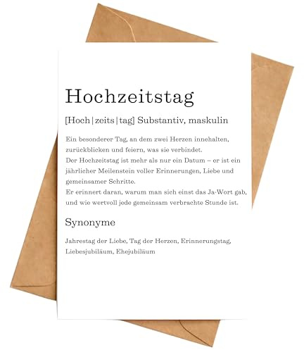 Karte Hochzeitstag Definition Klappkarte Glückwunschkarte DIN A6