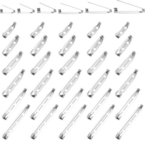 120 Stück Anstecknadeln, Silber Broschennadeln Anstecknadel Brosche Nadeln Basteln Metall Broschen Sicherheitsnadeln für DIY Crafts Abzeichen Schmuckherstellung (20/25/30/35/40/45 mm)