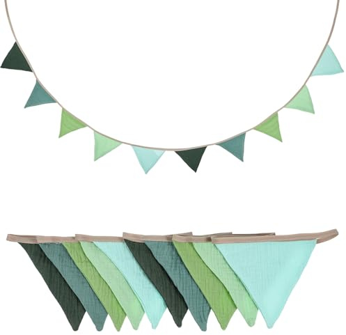 Bewudy 1 guirnalda de banderines para habitación infantil, decoración para habitación infantil, para exteriores, resistente a la intemperie, tela para fiestas, decoración de pared, guirnalda