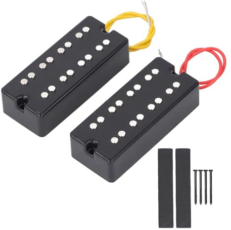 Ensemble de micros Humbucker à double bobinage, style ouvert, 2 trous, pour guitare basse électrique à 4 cordes, hauteur réglable, distorsion épaisse, haute sensibilité,