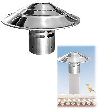 Schirmförmige Schornsteinabdeckung aus Edelstahl, Regenschutz for Dachentlüftung, Außenabzugsschutz for Holzöfen und Rohrleitungen(60mm)