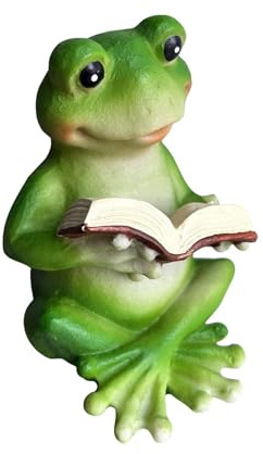 HXLTHINGS Statue d'extérieur Statue de Grenouille en Train Lire Un Livre, Figurine, décoration Jardin extérieur Décoration sculpturale