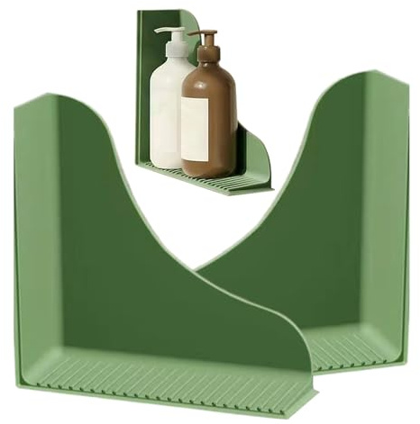 Badkar-hörn-vattenstopp – miljövänligt, flexibelt gummiskydd, självhäftande sugfäste, design i ett stycke förhindrar spill från utsidan | snabb avtagbar badkarsavskiljning för