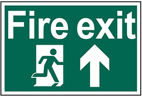 Scan 1505 Warnschild Fire Exit, laufende Person mit Pfeil nach oben, PVC, 300 x 200 mm