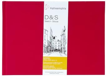 Hahnemühle Skizzenbuch D&S, rot, DIN A5 Querformat, 140g/m², 80 Blatt
