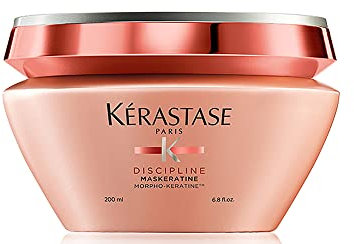 Kérastase Haarmaske für widerspenstiges und strapaziertes Haar, Glättend mit Anti-Frizz Effekt, Maskératine Maske, Discipline, 200 ml