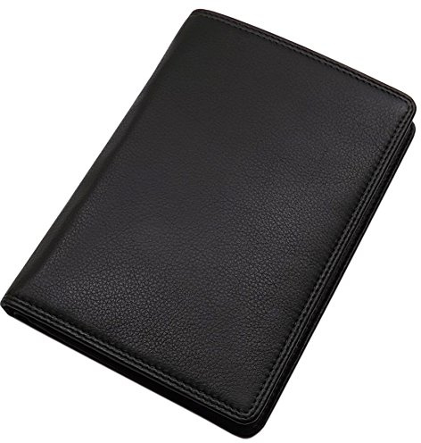 myledershop Große Leder Brieftasche mit RFID & NFC Schutz in Schwarz | Geldbörse, Geldbeutel, Portemonnaie