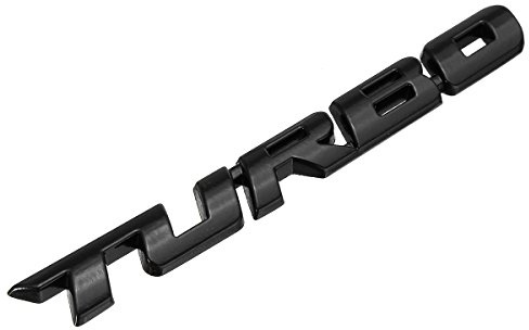 Alamor Turbo 3D Metal Sticker Autocollant Voiture Lettrage Corps Arrière Badge pour Auto-Black