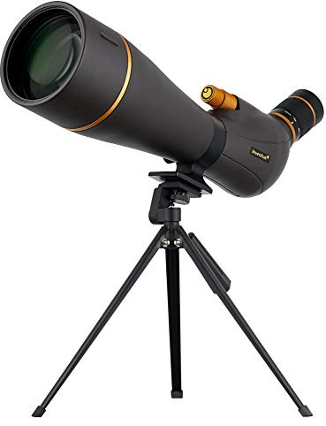 Levenhuk Blaze Pro 100 mm Catalejo Potente de Gran Apertura, Resistente al Agua y Empañamiento, con Relleno de Nitrógeno y Ocular con Zoom de 25–75x, Trípode y Bolsa