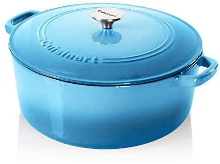 Cuisinart Chef's Classic Schmortopf aus emailliertem Gusseisen, rund, mit Deckel, blauer Farbverlauf, 7 l
