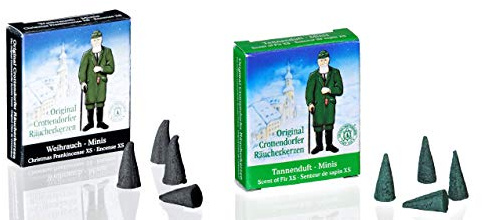 Original Crottendorfer - Mini Räucherkerzen - Duft: Weihnachtlicher Weihrauch und Tannenduft - Menge: 48 Stück - Größe: XS - Made in Germany