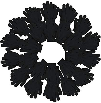 24 Pairs Kids Winter Magic Gloves, Thermal Soft Stretchy for Boys Girls, Children Ages 2-6