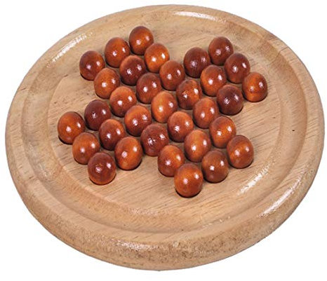Larcele Solitaire Board Holz Einzelspieler Spiel DLZSQ-01 MEHRWEG