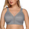 DotVol Reggiseno Base in Pizzo e Taglia Grossa Coppa Completa Non Schiuma Reggiseno Senza Fili Grigio 5E
