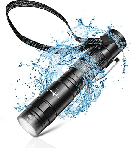 PEETPEN L21 Lampada Torcia LED Ricaricabile USB 500 metri Lunga Porta Impermeabile 5 Modalità Potente piccola Torcia per la casa, Campeggio, Escursionismo, Emergenza (L21)