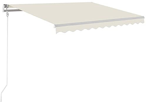 vidaXL Markise Automatisch mit LED Windsensor Gelenkarmmarkise Sonnenmarkise Balkonmarkise Sonnenschutz Sichtschutz Terrasse Garten 300x250cm Creme