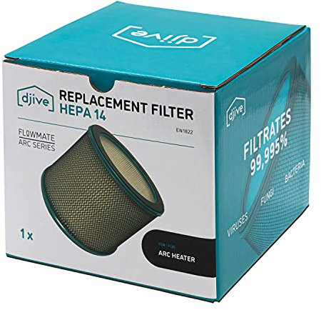 djive Ersatzfilter HEPA 14 kompatibel mit ARC Heater Luftreiniger, Ventilator und Heizlüfter, H14 Zubehör Filter eliminiert 99,995% der Staubpartikel, Allergene, Pollen und Feinstaub, für Allergiker