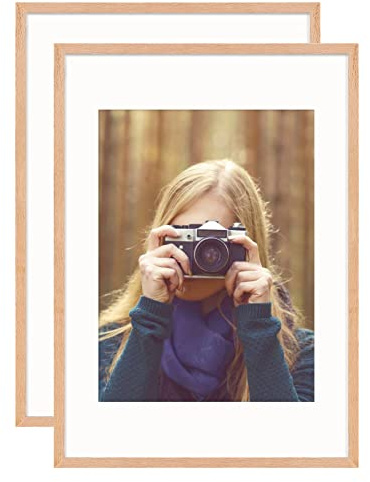 A3 Picture Frame,Compatible with A3 and A4 Images, OAK Photo Frame | Perspex Glass Front for Wall Mounting in Living Room,Bedroom,Gallery, Set of 2