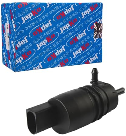 JAPKO Waschwasserpumpe Pumpenart Monopumpe 12V Kompatibel mit BMW 3 Touring E91 3 Limousine E90 5 Touring F11 3 Limousine E46, MERCEDES-BENZ C-Klasse Limousine W204 | 156W02 passend für Aveo Cruze Malibu