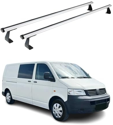 OMAC Dachträger für VW T5 T6 T6.1 Multivan Caravelle Transporter Silber | Heavy Duty Ausführung, Querträger, Grundträger