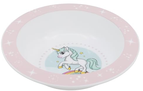 STOR Barnskål Unicorn 1024ml - Mikrovågssäker, BPA-fri Plast, Ergonomisk Design för Barn