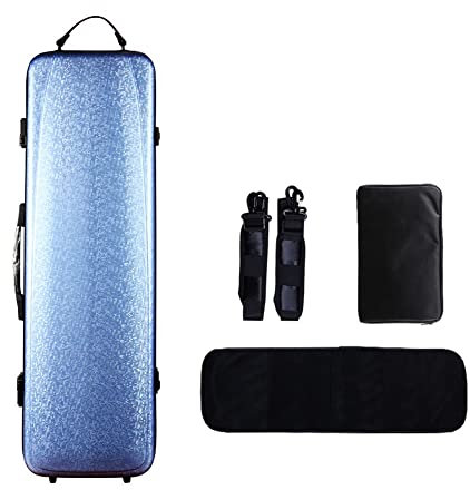 HDYNUZ 4/4-Geigenkoffer in voller Größe mit Notentasche Leichter Fiberglas-Geigenkoffer Integriertes Hygrometer Kombinationsschloss Professioneller Geigenkoffer (Color : Blue)