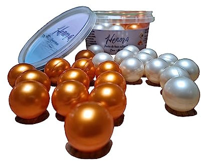 Pot de 2 * 12 Perles de bain boules bombes naturelles huile de soja SANS PARABEN parfum Monoï Coco Constituez votre coffret cadeau de fête des mères maman pour une peau douce et lisse parfumée