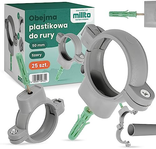 Rohrschelle Halterung Rohr Klemme (25x Millto™ Rohrschelle Kunststoff Halterung Rohr 50mm)