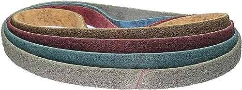 Feilenschleifer, Schleifpads, 4 Stück, 762 x 25 mm, grob bis fein, Vlies-Nylon, dehnbar, Metall-Kunststoffstreifen, Entgraten for Schleifen, Schärfen (Größe: Mix) (Größe: Mix) (Color : Blue P400)