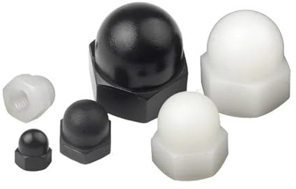 Nylon-Hutmuttern mit Hutkappe, weiß/schwarz, Kunststoff, Sechskant-Sechskantmutter, M3, M4, M5, M6, M8, M10, M12, M14, M16, M18, M20 (Color : Black, Size : M16 (5pcs))