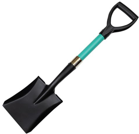 Greenmill Pala con Mango de Fibra de Vidrio, Mini Pala de Jardinería (72 cm, Cuadrada)