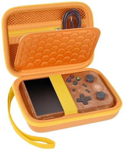 PAIYULE Travel Carrying Case for R36S RG353V RG353VS Handheld Game Console | Hard EVA Shell, Handheld Console Storage, Accessory Pocket, Carry Handle, Case Only, For Gamers & Collectors, White