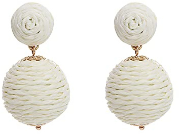 Ohrringe Damen Ohrringe Boho Handmade Rattan Ohrringe Geometrische Bast Ohrringe für Frauen Mädchen Sommer Strand Schmuck (G, One Size)