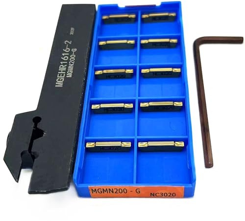 1 pz MGEHR1616-2 Portautensili CNC Tornio Troncatura Utensile da taglio Tornio Taglio Scanalatura Troncatura Portautensili + 10 pz MGMN200 NC3020 Inserti in metallo duro