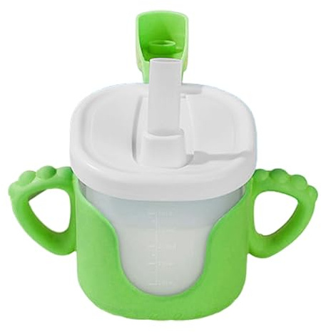 Taza con pajita para 1 año, Biberón de agua para bebé | Taza de bebé de dibujos animados con pajita portátil para bebé, botella de agua para niños pequeños, taza de agua para leche, niños, al aire lib