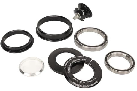 Alomejor Fahrrad-Steuersatz aus Aluminiumlegierung mit Zwei Abgedichteten Lagern, CNC-gefräst und Eloxiert, für Rahmen mit Konischem Steuerrohr von 44–56 Mm