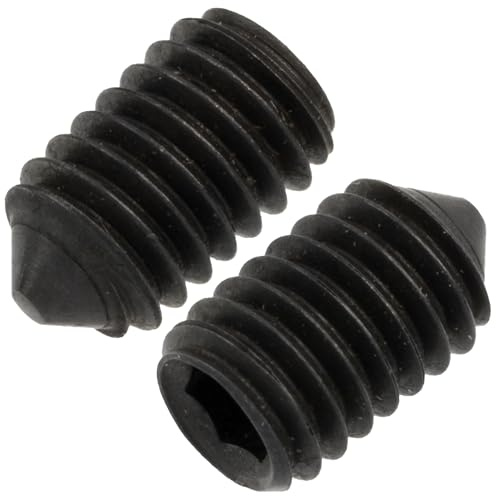 AERZETIX - Lot de 12 Vis de Blocage sans Tête M3x5 mm à Bout Pointeau Conique - Empreinte Creuse Hexagonale HEX 1.5 à 6 Pans - en Acier - Couleur Noir