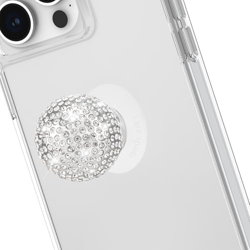 kate spade new york Signature Grip & Stand - Suction Cup Grip -Set in Stone | Stylish Designer Phone Holder for Hand - Removable and Collapsible Suction Cup Phone Stand for iPhone 17 Pro Max/16/15/14/S26