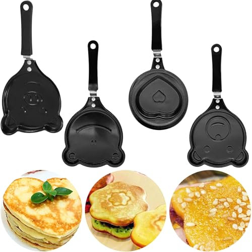 QSLKI 4 Pack Non Stick Mini Pan For One Egg, 4.7 Mall Frying Pans With Handle Heat Resistant, Portable Camping Cooking Omelet Skillet Pans For Stove, Oven, Grill Safe, Indoor And Outdoor Use(Style 1)