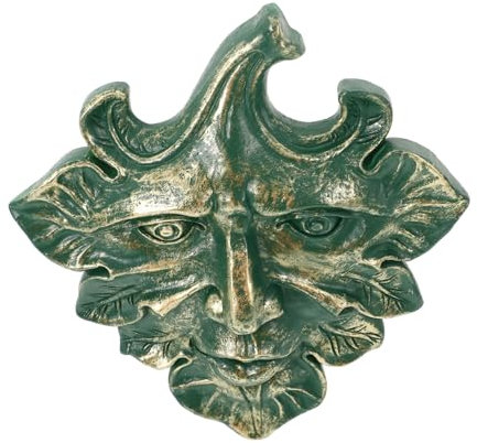 GAROZATION Grüner Mann Wandplakette Aus Kunstharz Wanddekoration Gartenornament Künstlerische Wandkunst Für Wohnraum Und Garten