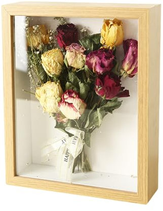 Mafagwre Cadre Photo 3D Bois 30x40cm Profond À Remplir, Boîte d'Ombre Objets Jusqu'à 5cm (Wood Color)