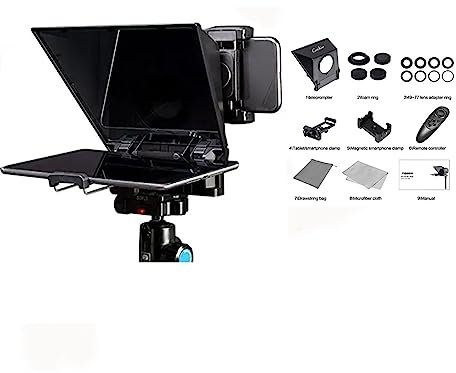 YCNLYSSR Teleprompter CT2 Mini de 8 Pulgadas, portátil, Compatible con Smartphones de Menos de 8 Pulgadas, tabletas y cámaras.