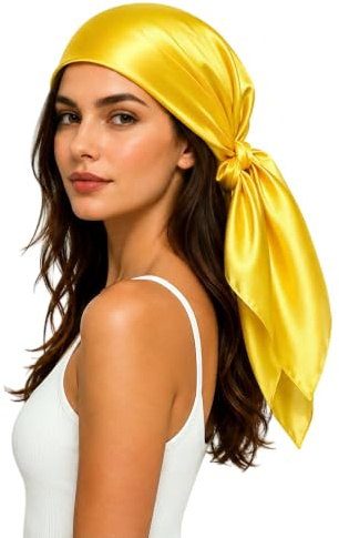 PoeticEHome mullbärssilke huvudduk för kvinnor 90x90cm, Klass 6A enfärgad sömn hårduk med frizskydd, hårväxt bandana presentfärdig