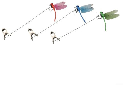 Jotekonoby Lot de 3 pinces décoratives réalistes avec ailes déployées pour jardin, pelouse, terrasse, plantes et décoration murale