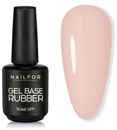 NAILFOR Base Rubber 15ml - Per Smalto Semipermanente Rinforzato Con Forte Adesione, Lunga Tenuta, Rinforza e Protegge Unghie Naturali Anche Per Bombatura e Mini Allungamento (Beige)