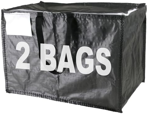 Moving & Storage Bags – HEAVY DUTY 100L - PREMIUM Grade, Reusable Zippered Tote for Moving House, Clothes Storage, Camping, Attic & More – Industrial Strength Laundry & Utility Bag (2 Bags)