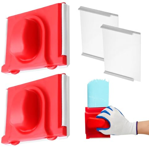 2 Stück Farbkantenschneider Profi Farbkantenwerkzeug Wand Decke Eckenstreicher Anti Tropf Farbstreicher Praktisches Malwerkzeug für Latexfarbe Acrylfarbe Innenrenovierung DIY Malerbedarf mit Ersatzpad