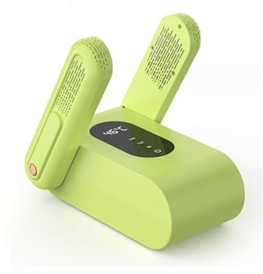 ZHJOPP Electric Shoe Dryer, Portable Boot Dryer with Timer, Adjustable Folding Rack, Quiet, Suitable for Work Boots, Sports Shoes (Green)
